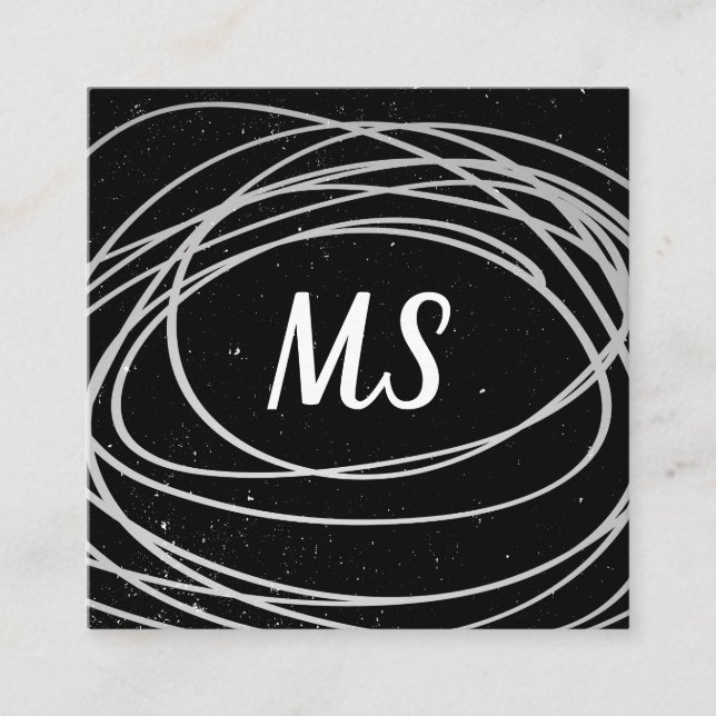 Monogram/Uttryckligt Fyrkantigt Visitkort (Framsida)