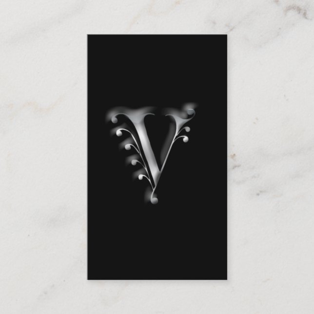 Monogram V-affärskort Visitkort (Framsida)