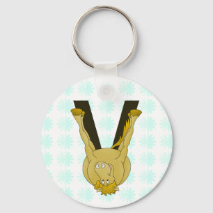 Monogram V Cute Horse Personlig Nyckelring