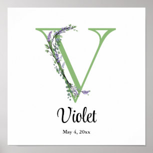 Monogram V Lavendel Eukalyptus barnrum Poster