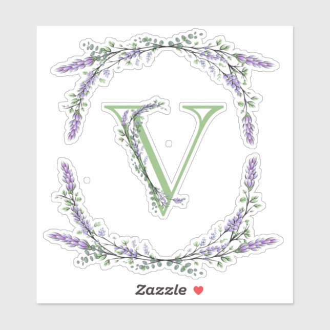Monogram V Lavender Eucalyptus Klistermärken (Ark)