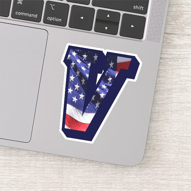 Monogram V USA flagga Klistermärken (Detalj)