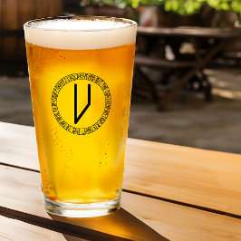 Monogram V - Viking Stil - Pint Glass Glaskopp