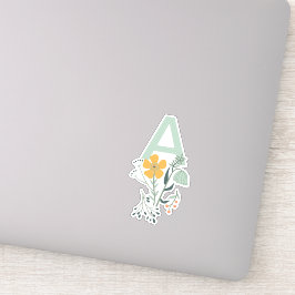 Monogram vackra botaniska Blommigten Personalize Klistermärken