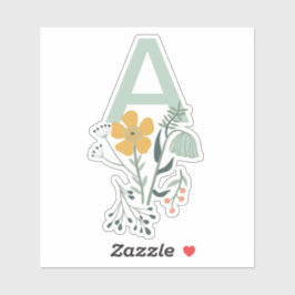 Monogram vackra botaniska Blommigten Personalize Klistermärken