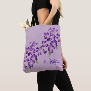 Monogram vackra Violettblommor Tygkasse