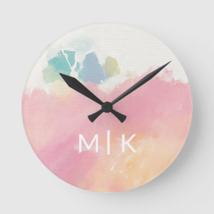 Monogram vad jag sågar på att vakna rund klocka