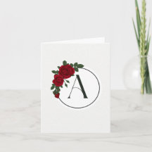 Monogram välkomstkort - Bokstav A