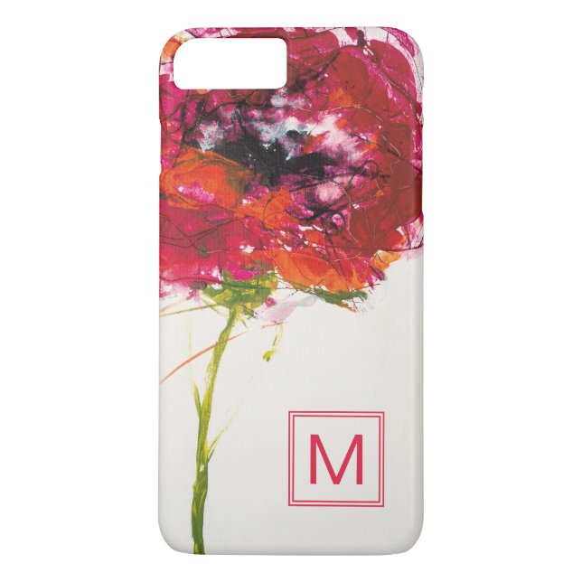 Monogram | Vallmo på Vitt Case-Mate iPhone Skal (Baksida)