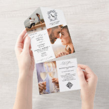 Monogram Vapensköld 3 Svartvit foto QR-kod Bröllop