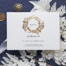 Monogram Vapensköld Classic Elegant bröllop QR COD OSA Kort