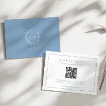 Monogram Vapensköld Dusty Blue OSA Bröllop djurutr