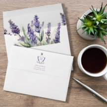 Monogram Vapensköld Lavender Elegant bröllop