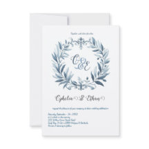 Monogram Vapensköld Rococos bröllopsinbjudan