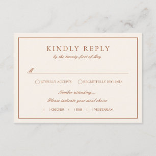 Monogram Vapensköld Terracotta OSA Bröllop Tilläggskort