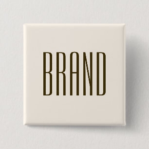Monogram, varumärke eller Namn Benvit brun Knapp