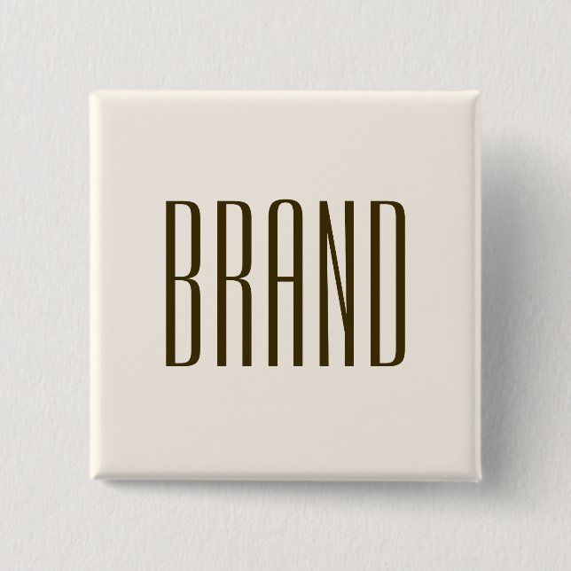 Monogram, varumärke eller Namn | Benvit brun Knapp (Framsida)