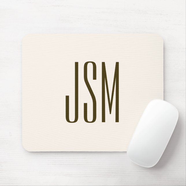 Monogram, varumärke eller Namn | Benvit brun Musmatta (Med mus)