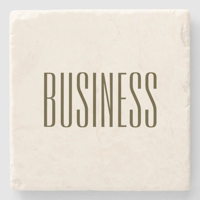 Monogram, varumärke eller Namn | Benvit brun Stenunderlägg (Framsidan)