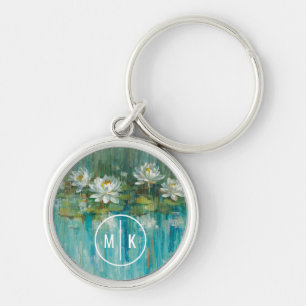 Monogram Vatten Lily Pond Rund Silverfärgad Nyckelring