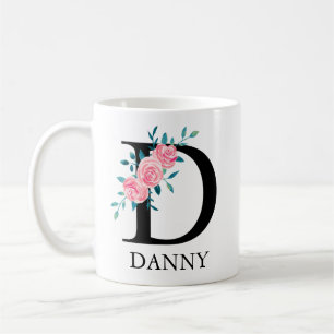 Monogram Vattenfärg Anpassad Enkel Bokstav C Kaffe Kaffemugg