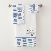 Monogram vattenfärg penseldrag fisk