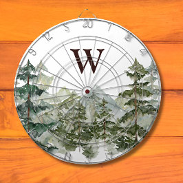Monogram Vattenfärg Tallskog & Berg Rustik Darttavla