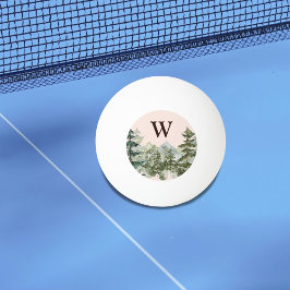 Monogram Vattenfärg Tallskog & Berg Rustik Pingisboll