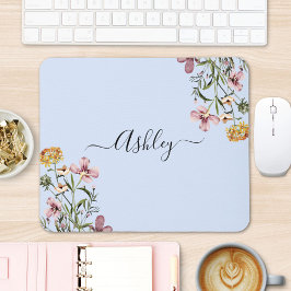 Monogram Vattenfärg Vildblomsbukett #1  Musmatta