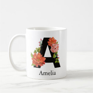 Monogram vattenfärgad Anpassningsbar med en Brev T Kaffemugg