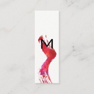 Monogram vattenfärgpensel mini visitkort