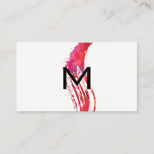 Monogram vattenfärgpensel visitkort