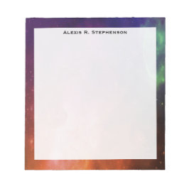 Monogram vattenfärgrymd Utrymme Universe Blue Star Anteckningsblock