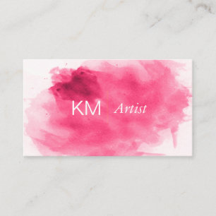Monogram Vattenfärgskonst Visitkort