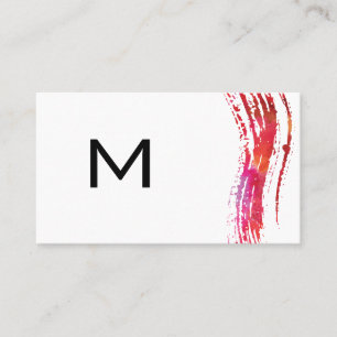 Monogram vattenfärgskorpenselvariation visitkort