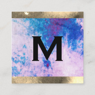 Monogram vattenfärgstrim (avtalat kort) tidsbeställning kort