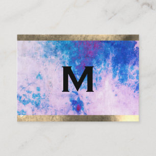 Monogram vattenfärgstrim (avtalat kort) tidsbeställning kort