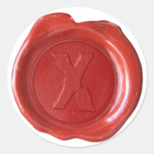 Monogram vax - rött - Boulder X - Runt Klistermärke