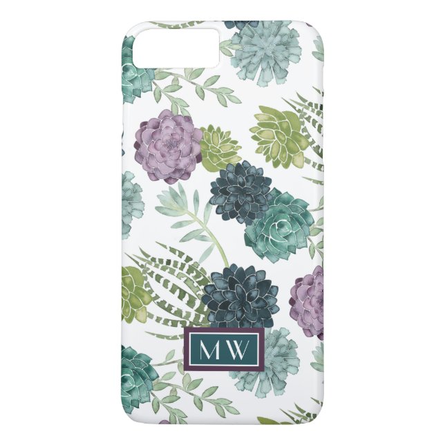 Monogram | Väx Sukkulent Kollektion Case-Mate iPhone Skal (Baksida)
