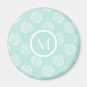 Monogram Växtlycka Pastellockuperad Patt Magnet
