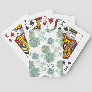 Monogram Växtlycka Succult Mönster Casinokort