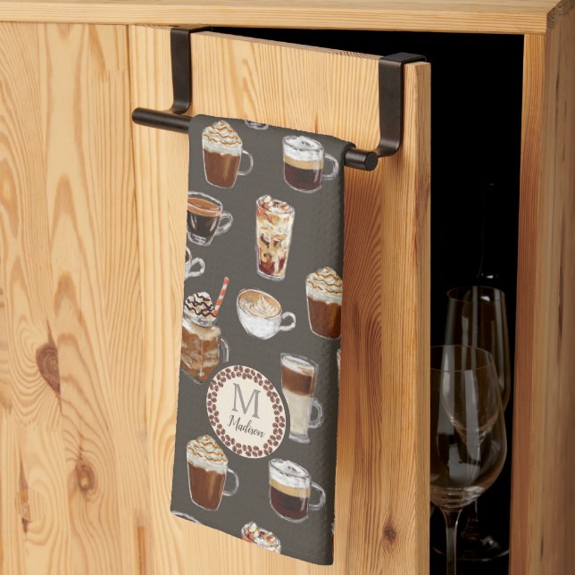 Monogram Venti Coffee Älskare Kökshandduk (Thirds Fold)