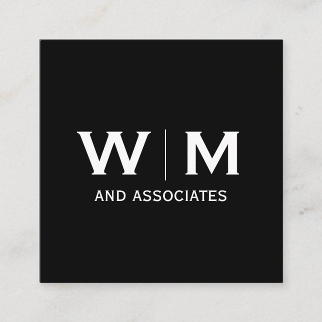 Monogram | Verkställande direktör Fyrkantigt Visitkort (Framsida)