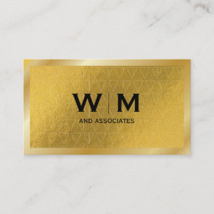 Monogram Verkställande Guld Guld Mönster Visitkort