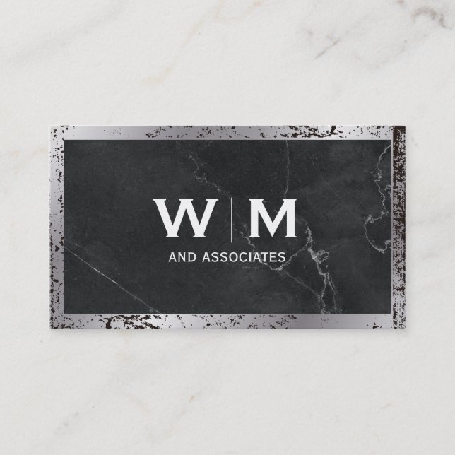 Monogram | Verkställande organ | Grunge Distress Visitkort (Framsida)