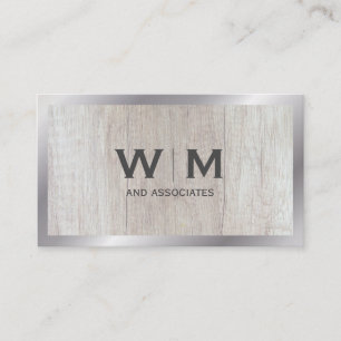 Monogram verkställande Trä Grain Visitkort