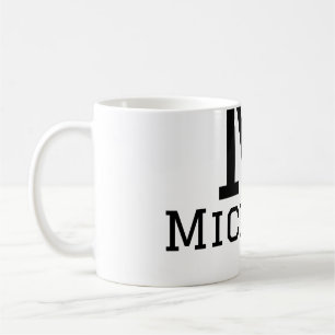 Monogram versal stor bokstav lägg till namn enkel kaffemugg