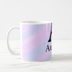 Monogram versal stor bokstav lägg till namn lila p kaffemugg