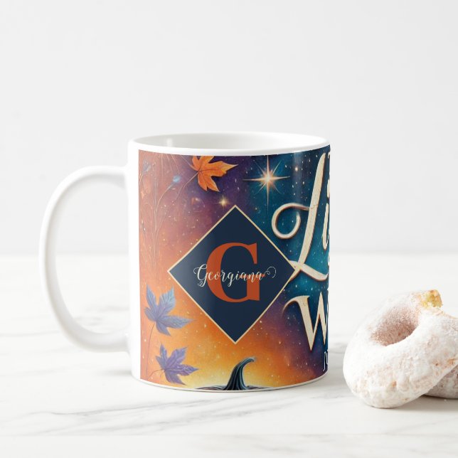 Monogram Vibrant Christian Halloween Bible Verse Kaffemugg (Med munk)