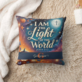 Monogram Vibrant Christian Halloween Bible Verse Kudde